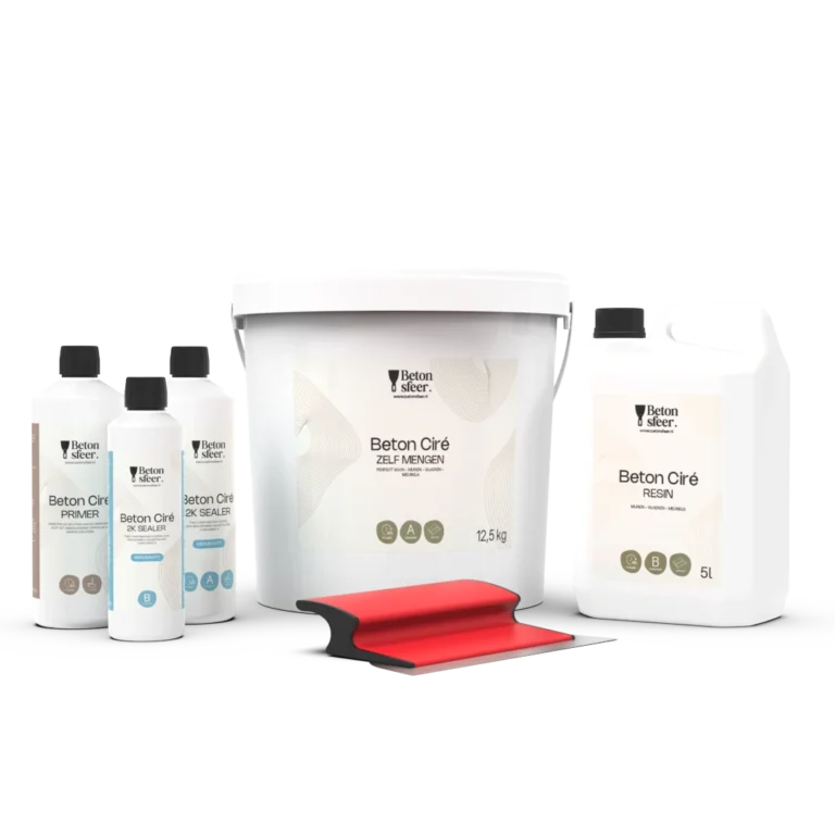 Beton cire zelf mengen pakket inclusief primer en 2K sealer coating met spackmes van Betonsfeer