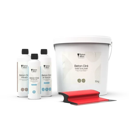 Beton cire kant en klaar pakket inclusief primer en 2K sealer coating met spackmes van Betonsfeer